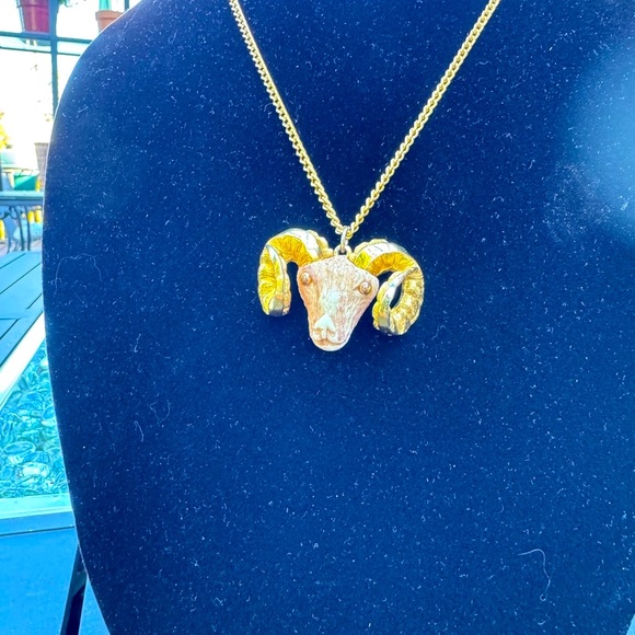 70’s Luca Razza Aries rams head statement necklace. Unisex - Picture 3 of 7